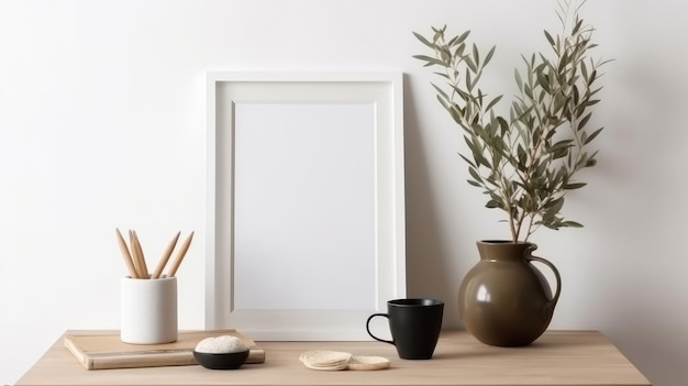 Frame mockup in interior Illustration AI GenerativexA