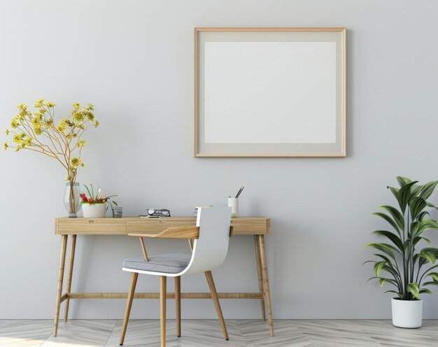 Photo frame mockup inviting living room interior with modern furniture highresolution 300 dpi