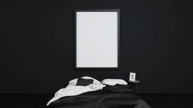 Frame mockup ISO Een papiergrootte woonkamer muur poster mockup interieur mockup met huis achtergrond