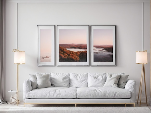 Frame mockup ISO A paper size Living room wall poster mockup Interior mockup with house backgroun