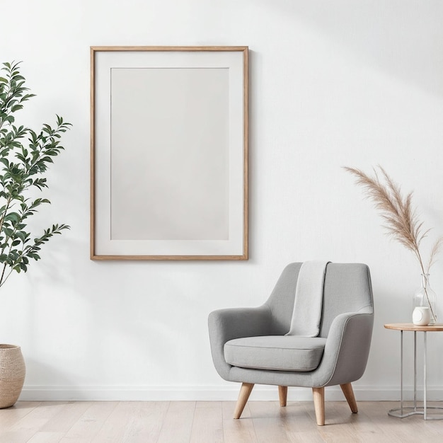 frame mockup iso a paper size living room wall poster mockup interior mockup with house background