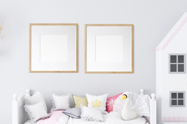 Frame mockup kids room white