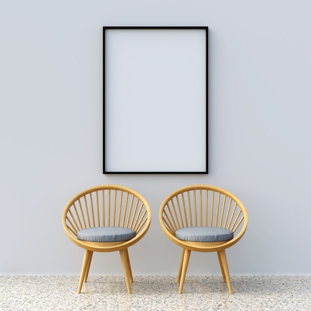 Foto frame mockup met stoelen