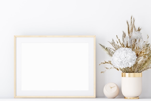 Frame mockup with flowers