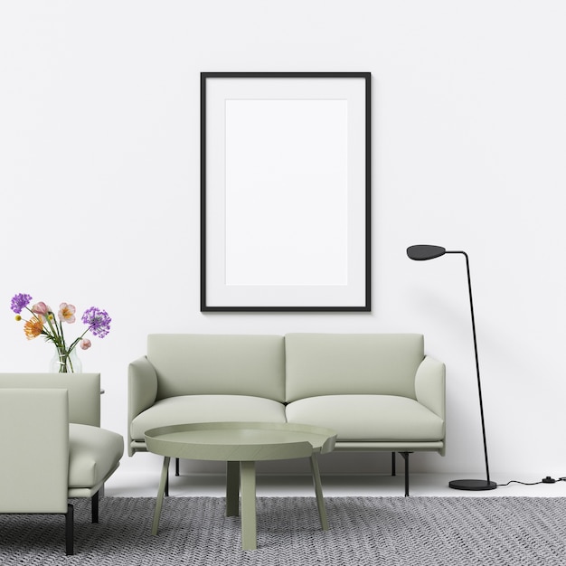 Frame Mockup with Interior Decorations