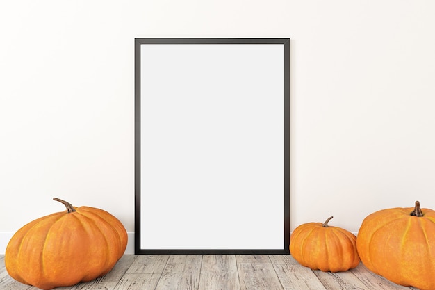 Frame mockup with pumpkins