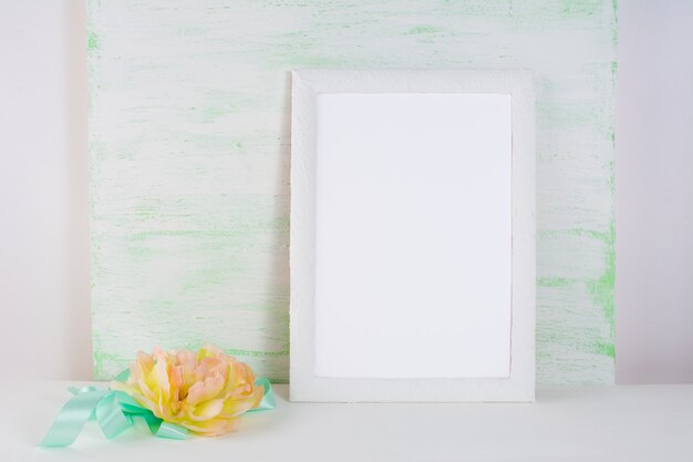 Frame mockup with silk peony