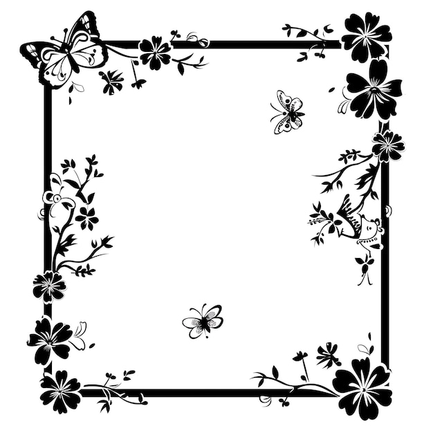 Frame of Picture Frame CNC Art met bloemen en vlinders ontwerpen Sma CNC Die Cut Outline Tattoo