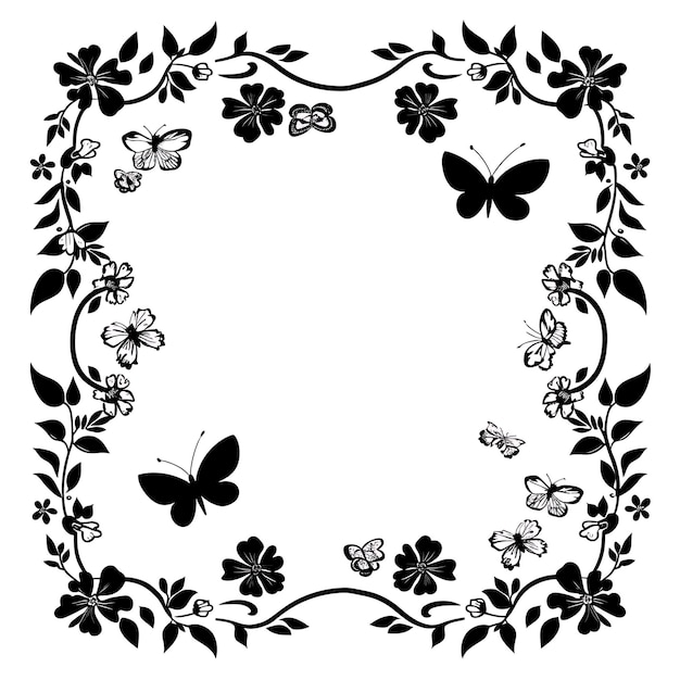Frame of Picture Frame CNC Art met bloemen en vlinders ontwerpen Sma CNC Die Cut Outline Tattoo