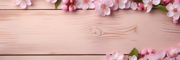 Фото Рамка цветов розы на деревянном фонде с пустым пространством для текста верхний вид с пространством для копирования