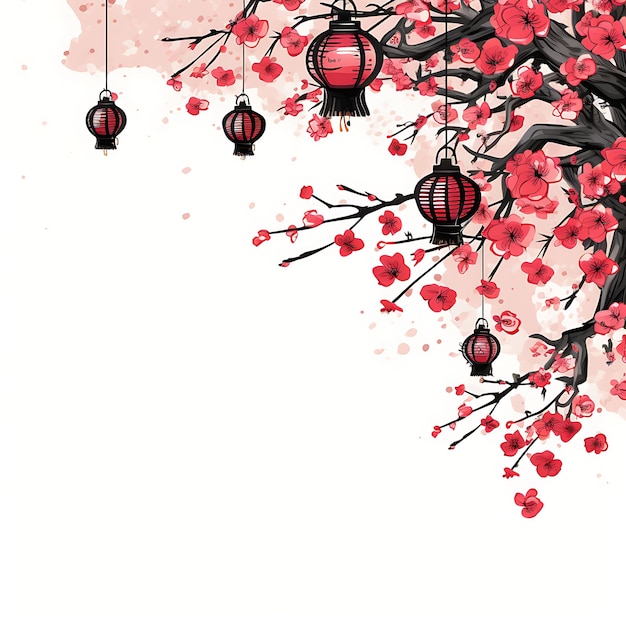 Frame Oriental Inspired Scribbles Border With Cherry Blossom Fan a Creative Scribbles Decorative