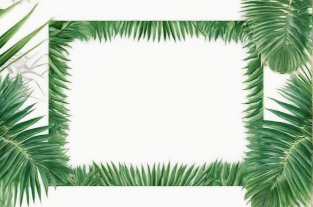 Photo frame of palm leaves