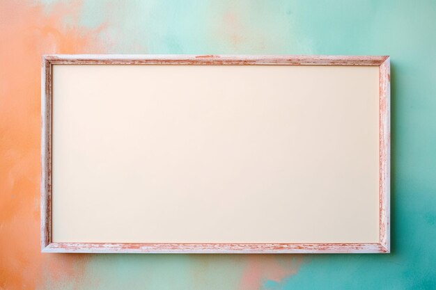 Photo frame on pastel color background