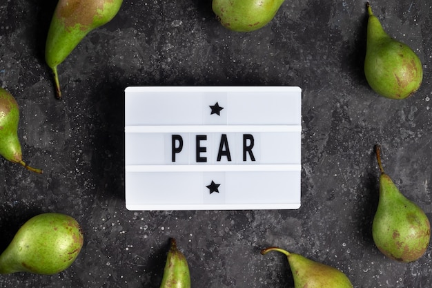 frame of pears with light box