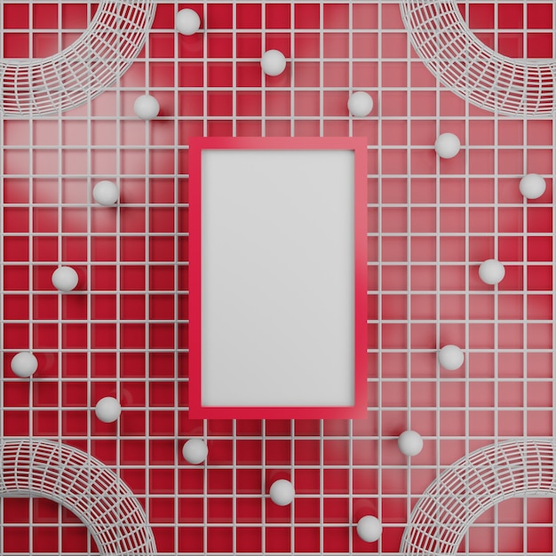 Photo frame photo frame 3d rendering geometric concept