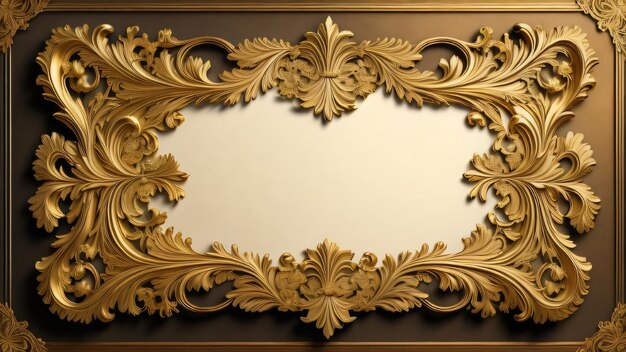 Frame picture frame elegant frame golden wood frame Illustration digital art