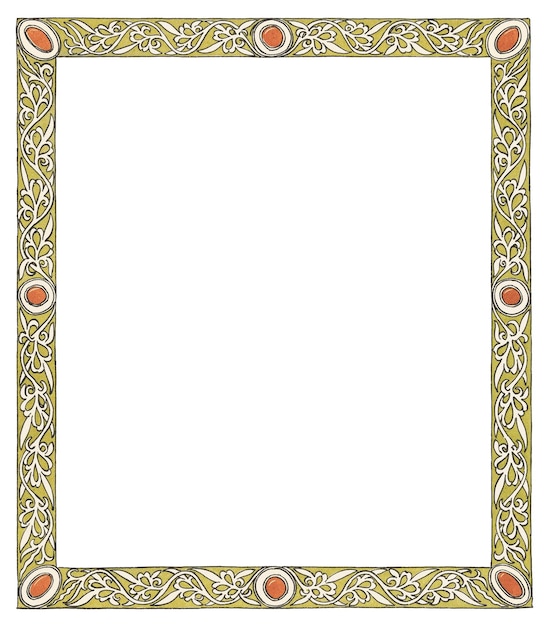 Frame png art deco botanische afdruk geremixed van kunstwerken van Gerrit Willem Dijsselhof