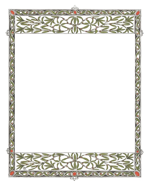 Frame png art nouveau botanische afdruk geremixed van kunstwerken van Gerrit Willem Dijsselhof