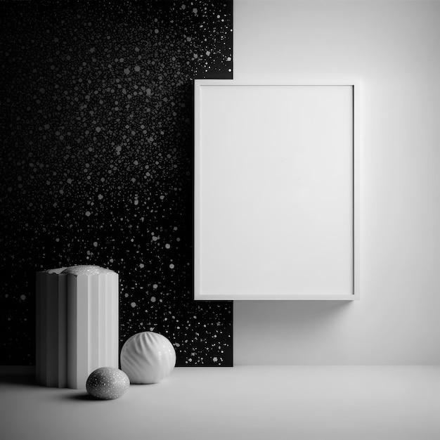 Frame poster mockup in home interior glittering stars in a galaxy far away AI Generaion