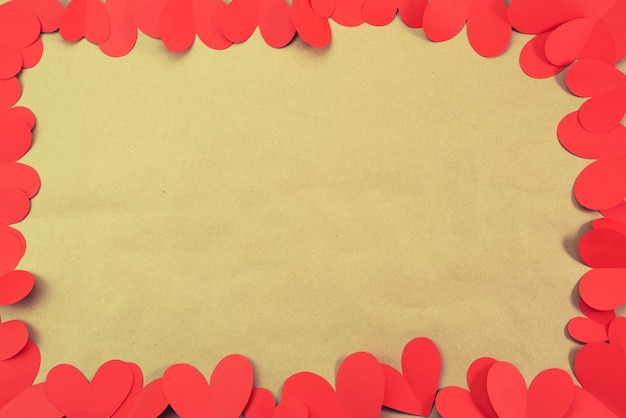 Frame of red hearts background for text concept of Valentine's day