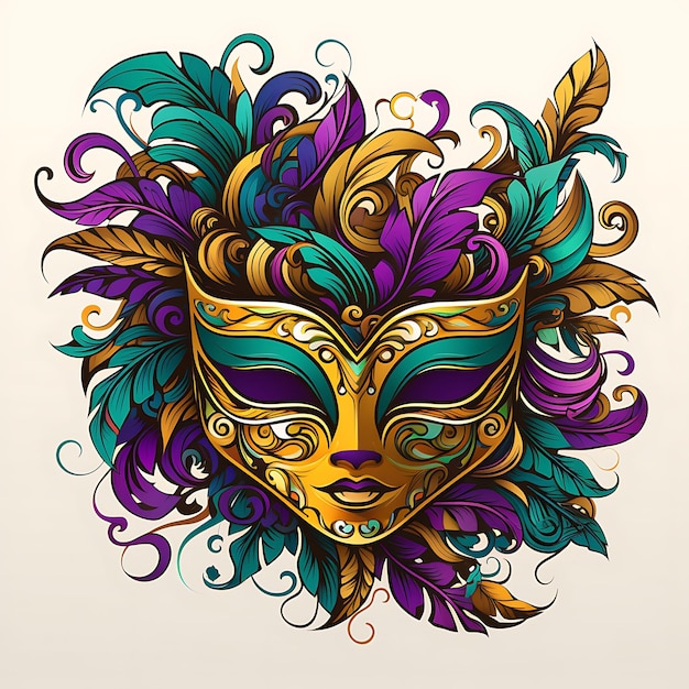 Photo frame renaissance mask themed scribbles border with masquerade mas creative scribbles decorative