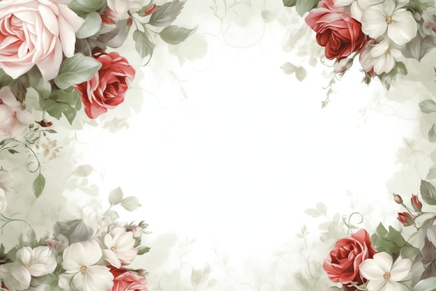 A frame of roses with a place for text.