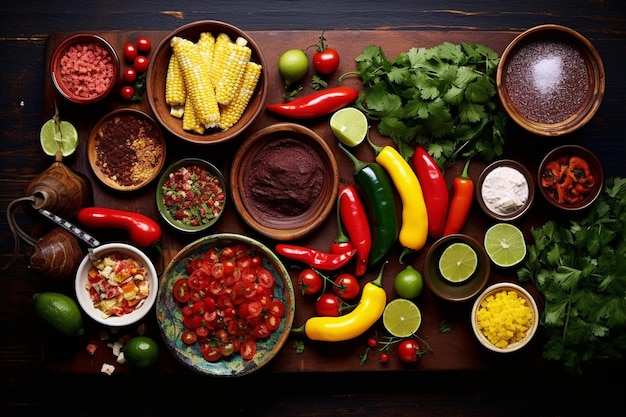 Photo frame of traditional mexican food