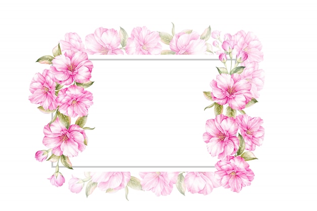 Frame van aquarel sakura