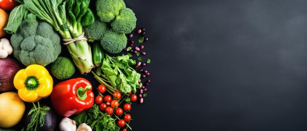 Frame van biologisch voedsel Verse rauwe groenten