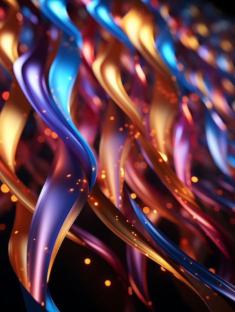 Frame van feestelijke Streamer Cascades die kleurrijk drama toevoegen aan het creatieve conceptidee op oudejaarsavond