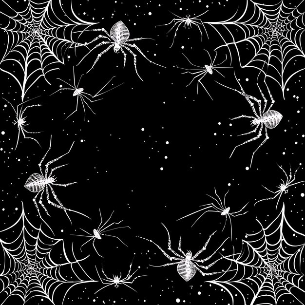 Frame van Gothic Spider Web Folk Art met draadpatroon en Spider De CNC Die Cut Tattoo Design Art