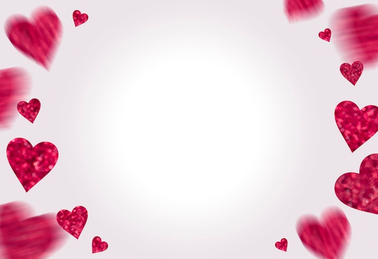 Foto frame van roze harten op witte achtergrond