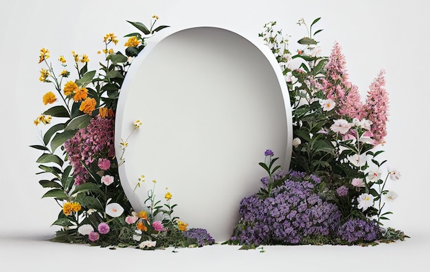 frame voor tekst met florale decoratie lente achtergrond