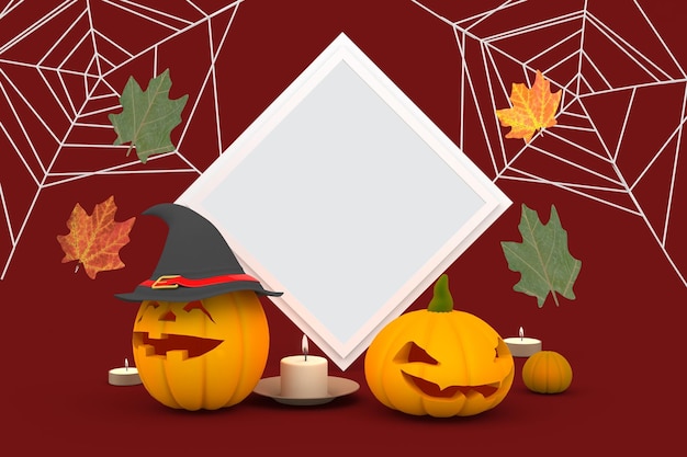 Frame voorzijde op achtergrond met Halloween-thema