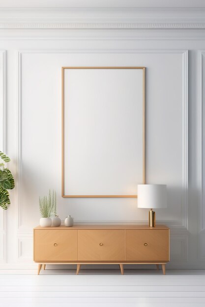 A frame on a wall with a plant on it