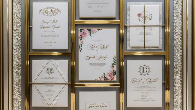 Photo frame of wedding invitations