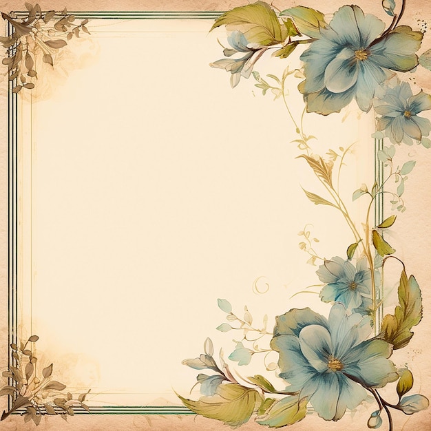 Frame of wild flowers on a white background generated ai