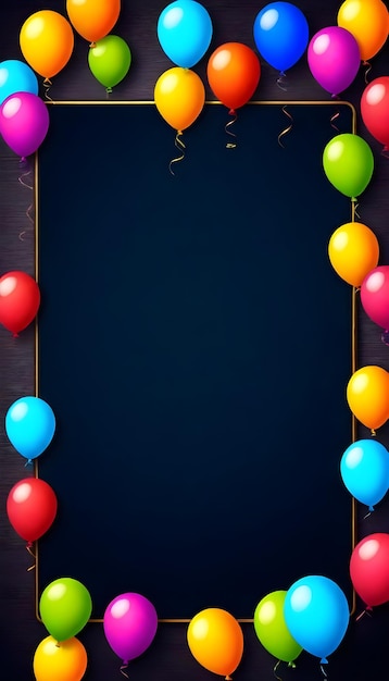 a frame with balloons and a frame with a sign that says  happy birthday