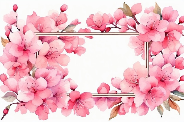 Рамка с вишневыми цветами Акварель иллюстрация