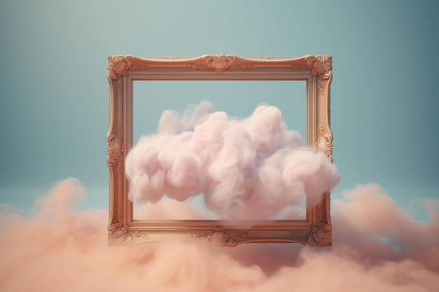 A frame with a cloud on it