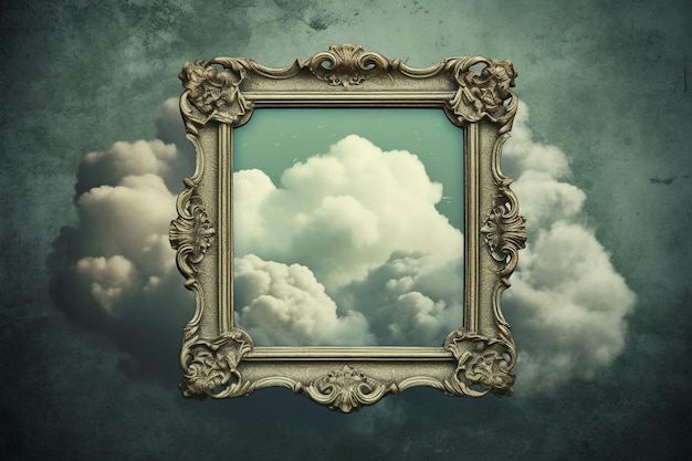 Frame with clouds smoke and copy space