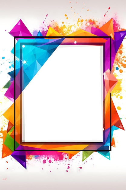 Photo a frame with a colorful pattern of the word quot on it