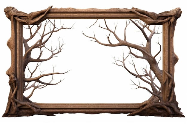 A frame with dead trees on it