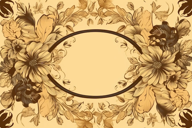 A frame with a floral pattern on it