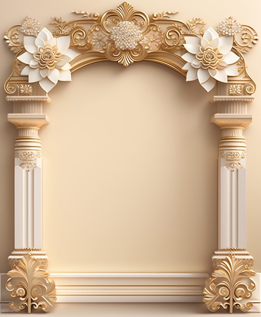 A frame with a flower design on it