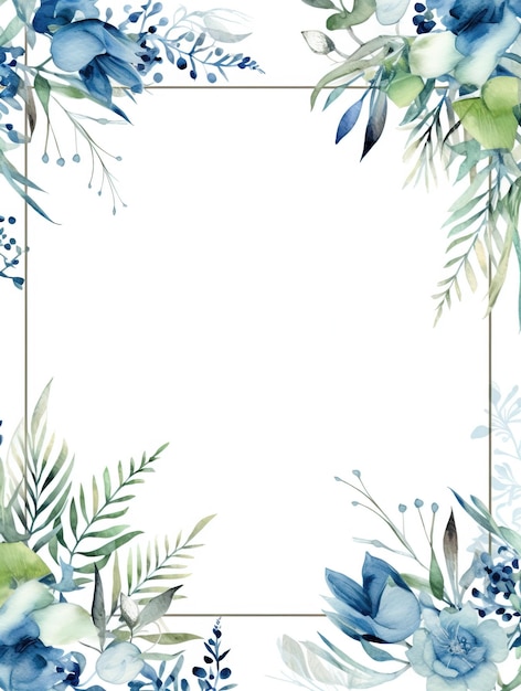 Premium Photo | Frame with flowers and leaves Generative AI Art