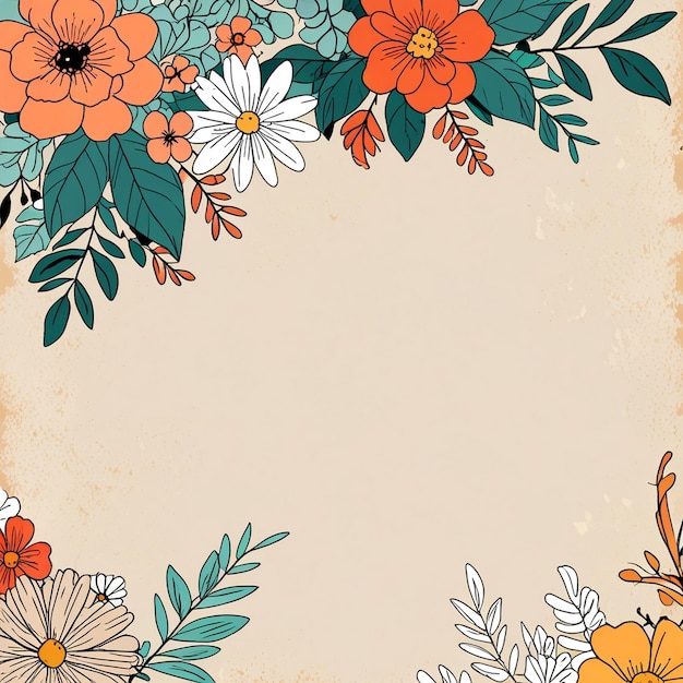 a frame with flowers and a picture of a flower