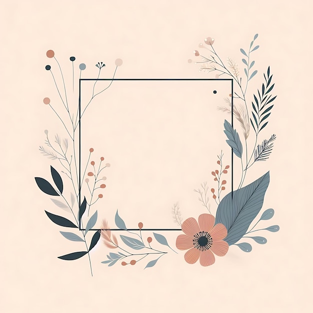 a frame with flowers