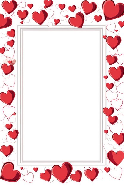 Photo frame with heart shape with copy space