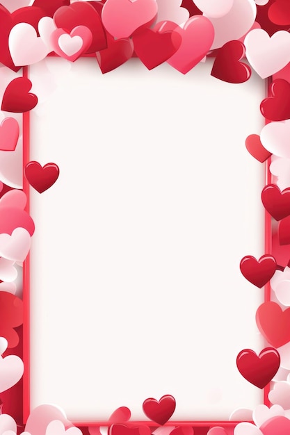 Photo frame with heart shape with copy space